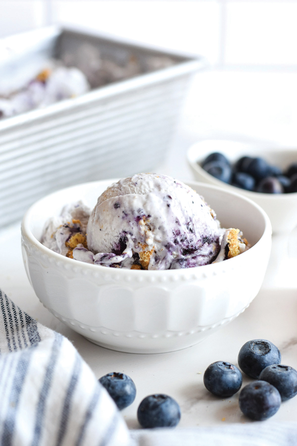 No Churn Blueberry Cheesecake Ice Cream