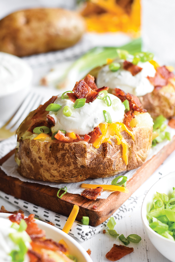 Microwave Loaded Baked Potatoes 