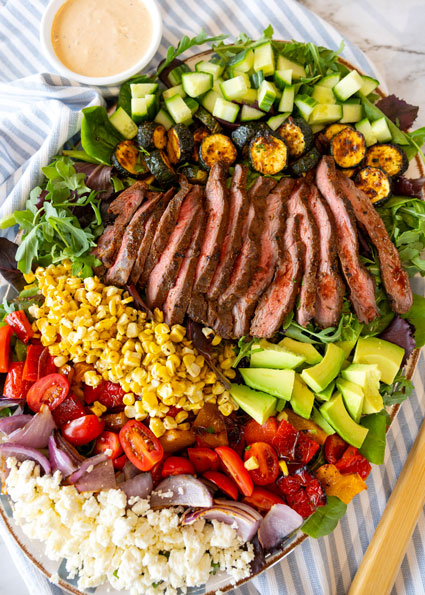 Skirt Steak and Grilled Vegetable Salads