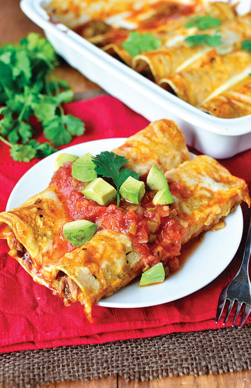 Crockpot Shredded Beef Enchiladas