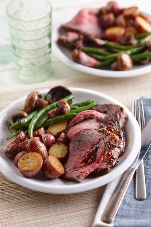 Beef Sirloin & Garlic Butter Mushroom Sheet Pan Dinner