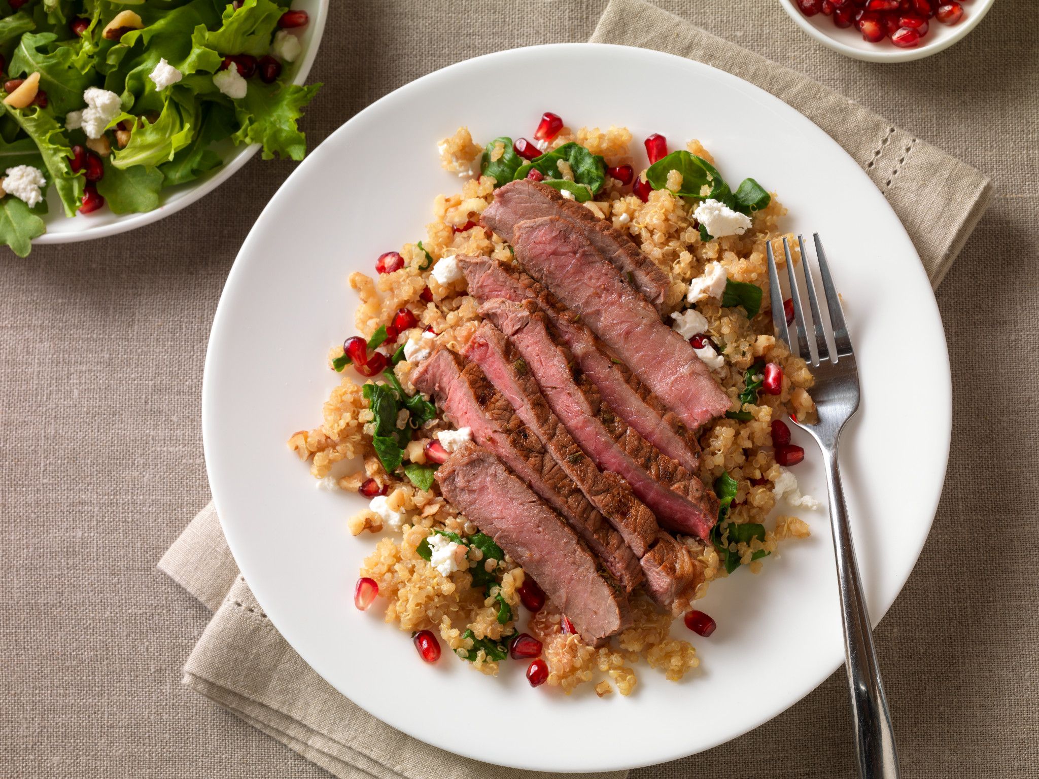 Pomegranate Steak with Quinoa