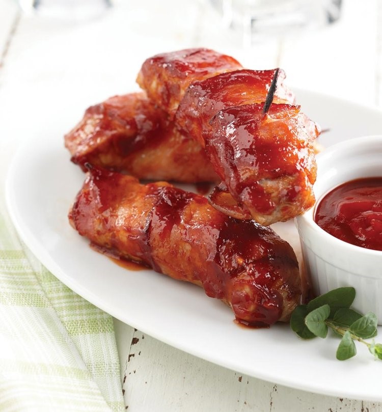 BBQ Bacon-Wrapped Pork Loin Strips