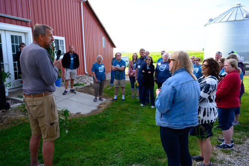 Jeff Frank welcomes participants to his Century Farm near Auburn. Photo credit: Joseph L. Murphy/Iowa Soybean Association