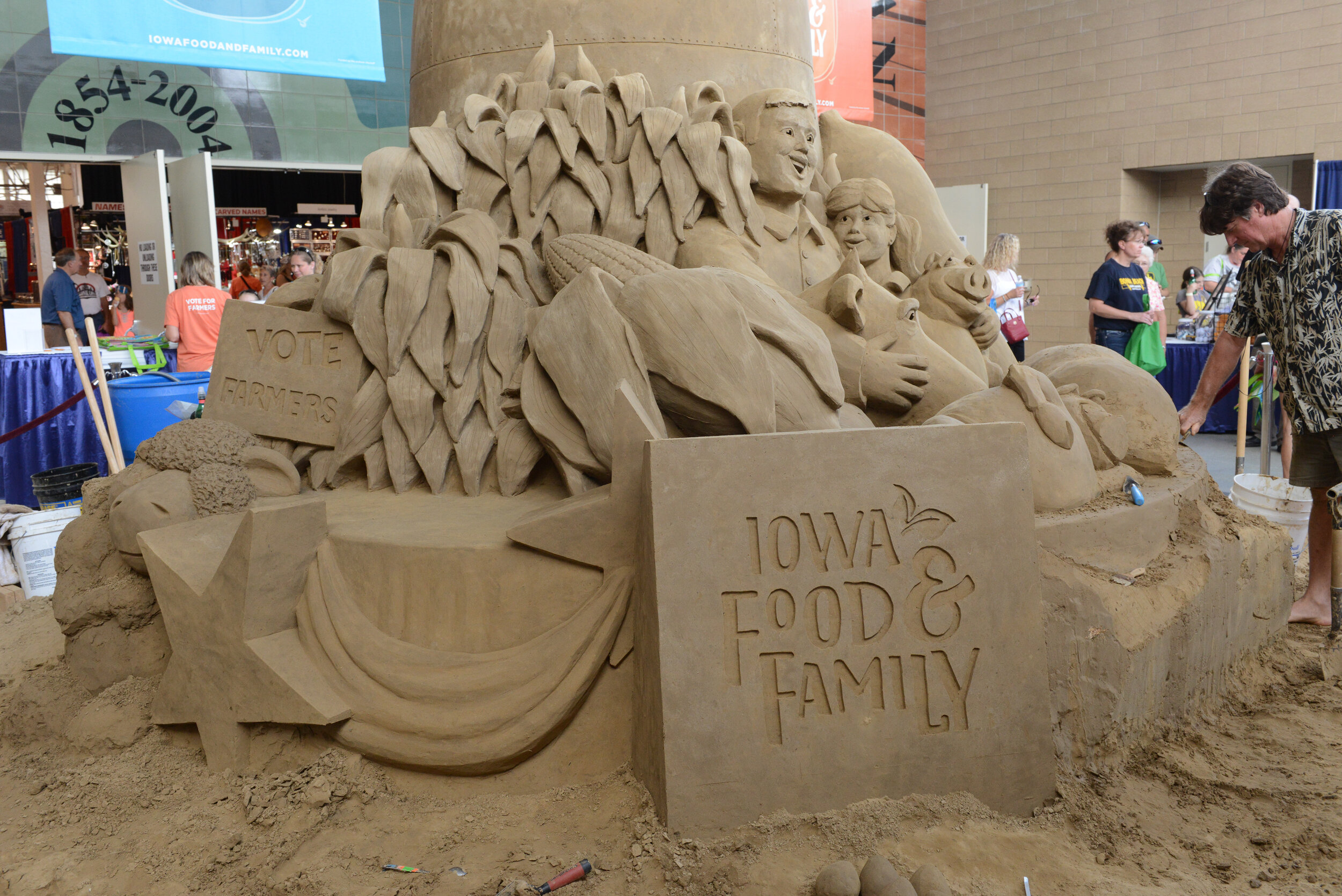The 2014 Sandscape sculpture was created from 50 tons of sand.